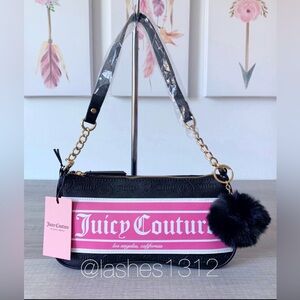 JUICY COUTURE Purse Fashionista Shoulder Bag - Black & Pink
